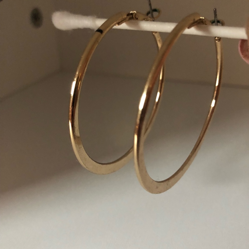 Gold clasp hoops